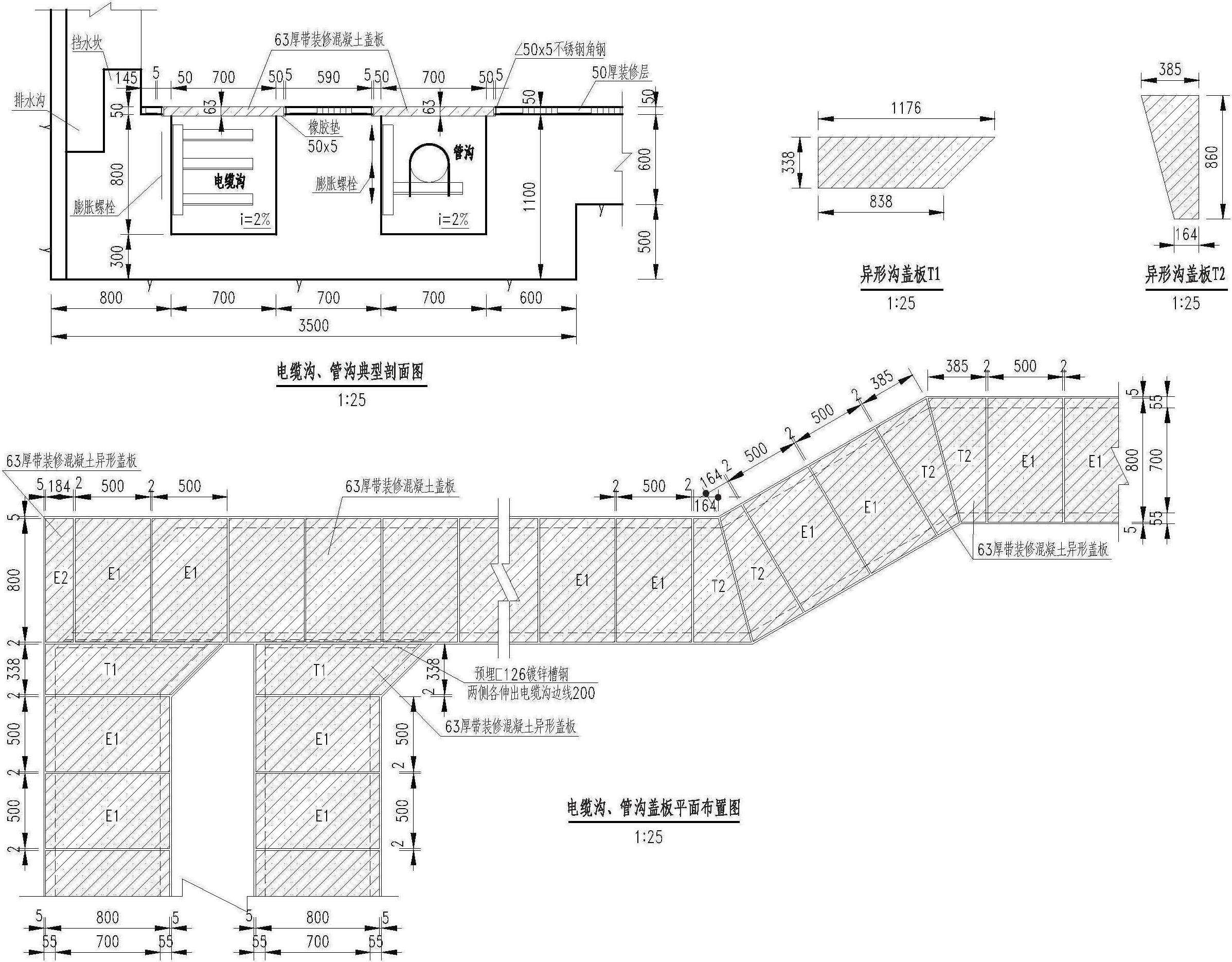 图7-14 安装场共同沟工艺设计图